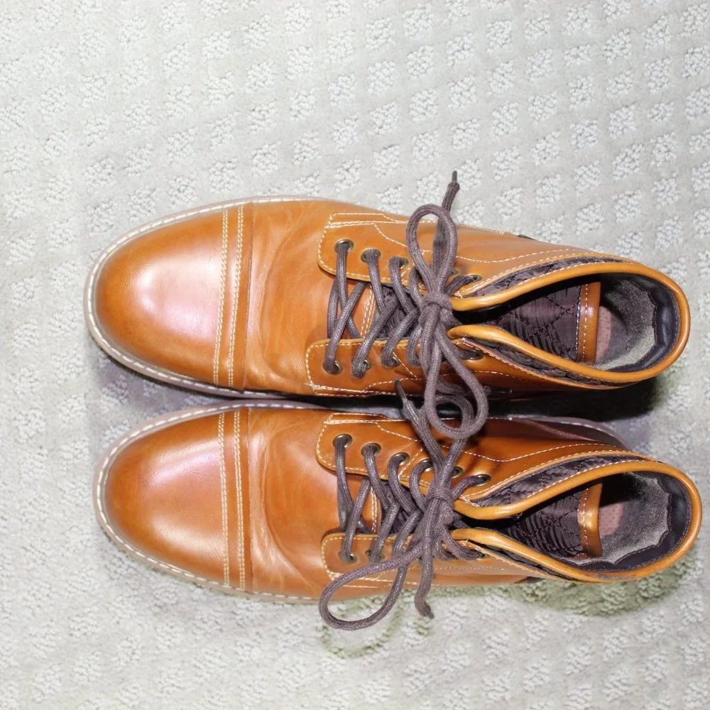JF J Ferarr Men's Size 9.5M Neeson Cognac Dress Boots - NWOT